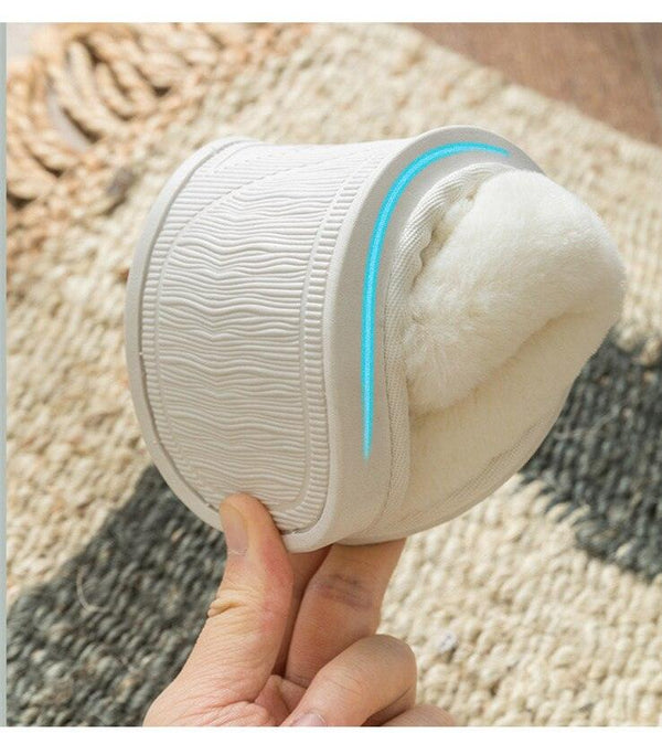 Couple Warm Black Slippers Fashion Women's Winter Home Indoor Anti-Skid Wear-resistant Cotton Slippers Slip On Fuzzy House Slippers Memory Foam Slippers Scuff Outdoor Indoor Warm Plush Bedroom Shoes