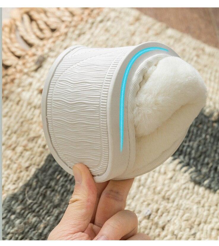 Couple Warm Black Slippers Fashion Women's Winter Home Indoor Anti-Skid Wear-resistant Cotton Slippers Slip On Fuzzy House Slippers Memory Foam Slippers Scuff Outdoor Indoor Warm Plush Bedroom Shoes