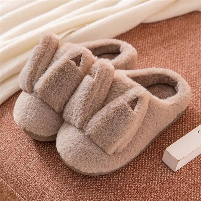 Couples Home Slippers Warm Cute Womans Mens Slipper Winter Shoes New Fashion Casual Fur Plush Slides Winter Slippers For Women House Slippers Fluffy Soft Comfy Fuzzy Slippers Faux Fur Plush Anti-Skid Slippers
