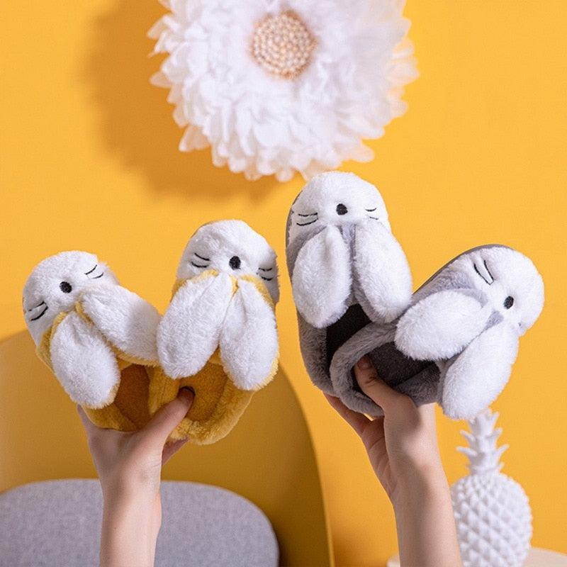 Couples Home Slippers Warm Cute Womans Mens Slipper Winter Shoes New Fashion Casual Fur Plush Slides Winter Slippers For Women House Slippers Fluffy Soft Comfy Fuzzy Slippers Faux Fur Plush Anti-Skid Slippers