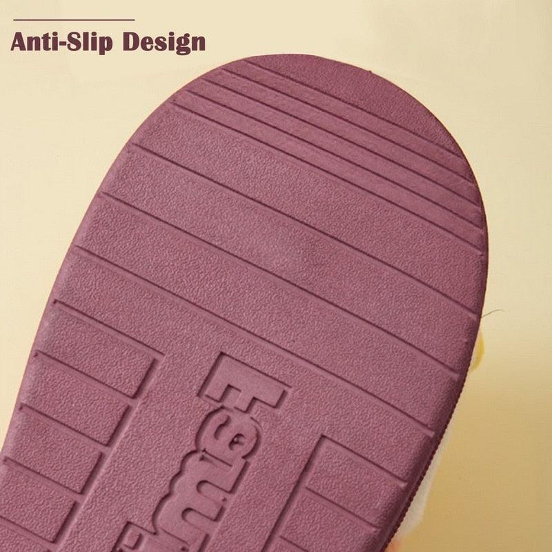 Couples Home Slippers Warm Cute Womans Mens Slipper Winter Shoes New Fashion Casual Fur Plush Slides Winter Slippers For Women House Slippers Fluffy Soft Comfy Fuzzy Slippers Faux Fur Plush Anti-Skid Slippers