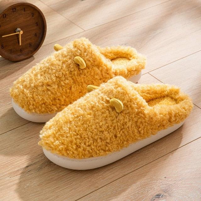 Couples Home Slippers Warm Cute Womans Mens Slipper Winter Shoes New Fashion Casual Fur Plush Slides Winter Slippers For Women House Slippers Fluffy Soft Comfy Fuzzy Slippers Faux Fur Plush Anti-Skid Slippers
