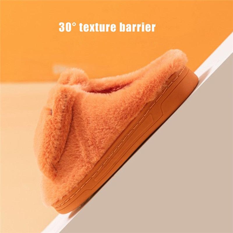 Couples Home Slippers Warm Cute Womans Mens Slipper Winter Shoes New Fashion Casual Fur Plush Slides Winter Slippers For Women House Slippers Fluffy Soft Comfy Fuzzy Slippers Faux Fur Plush Anti-Skid Slippers