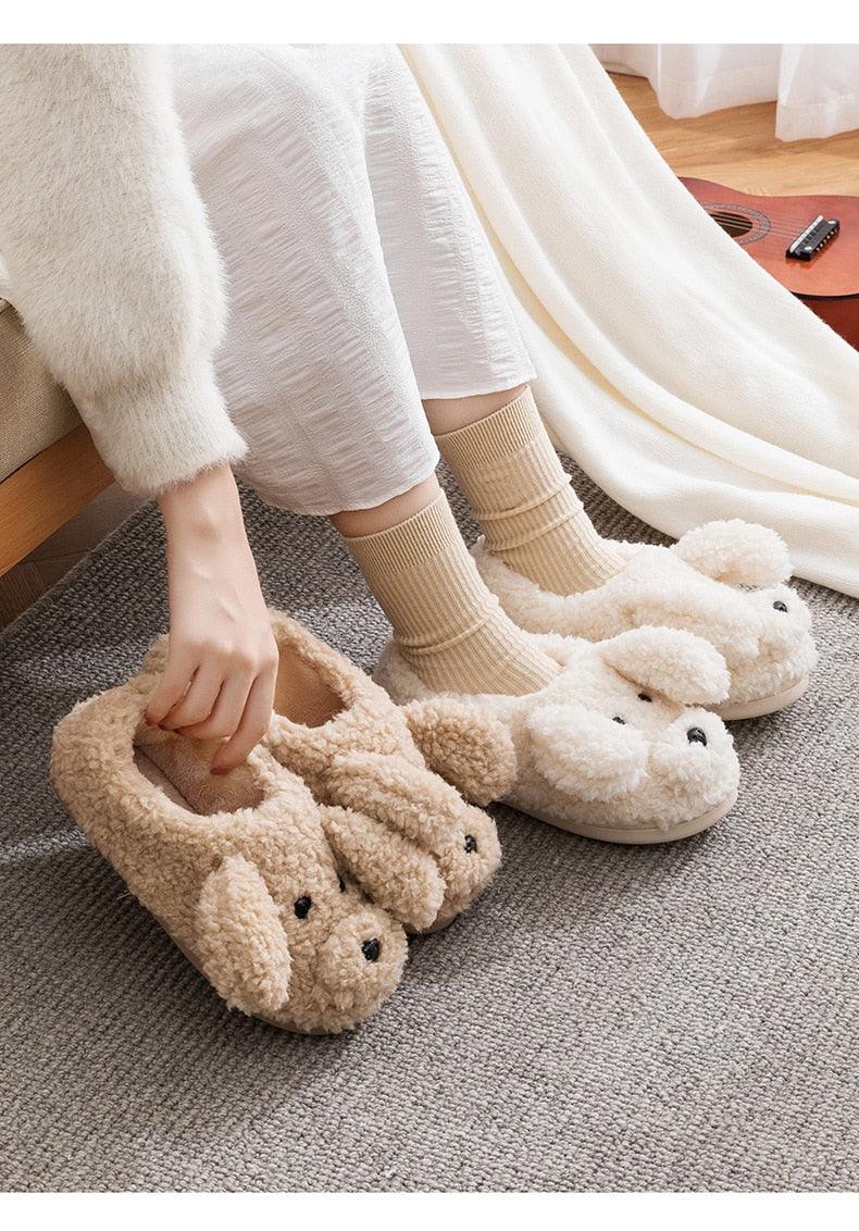 Couples Home Slippers Warm Cute Womans Mens Slipper Winter Shoes New Fashion Casual Fur Plush Slides Winter Slippers For Women House Slippers Fluffy Soft Comfy Fuzzy Slippers Faux Fur Plush Anti-Skid Slippers