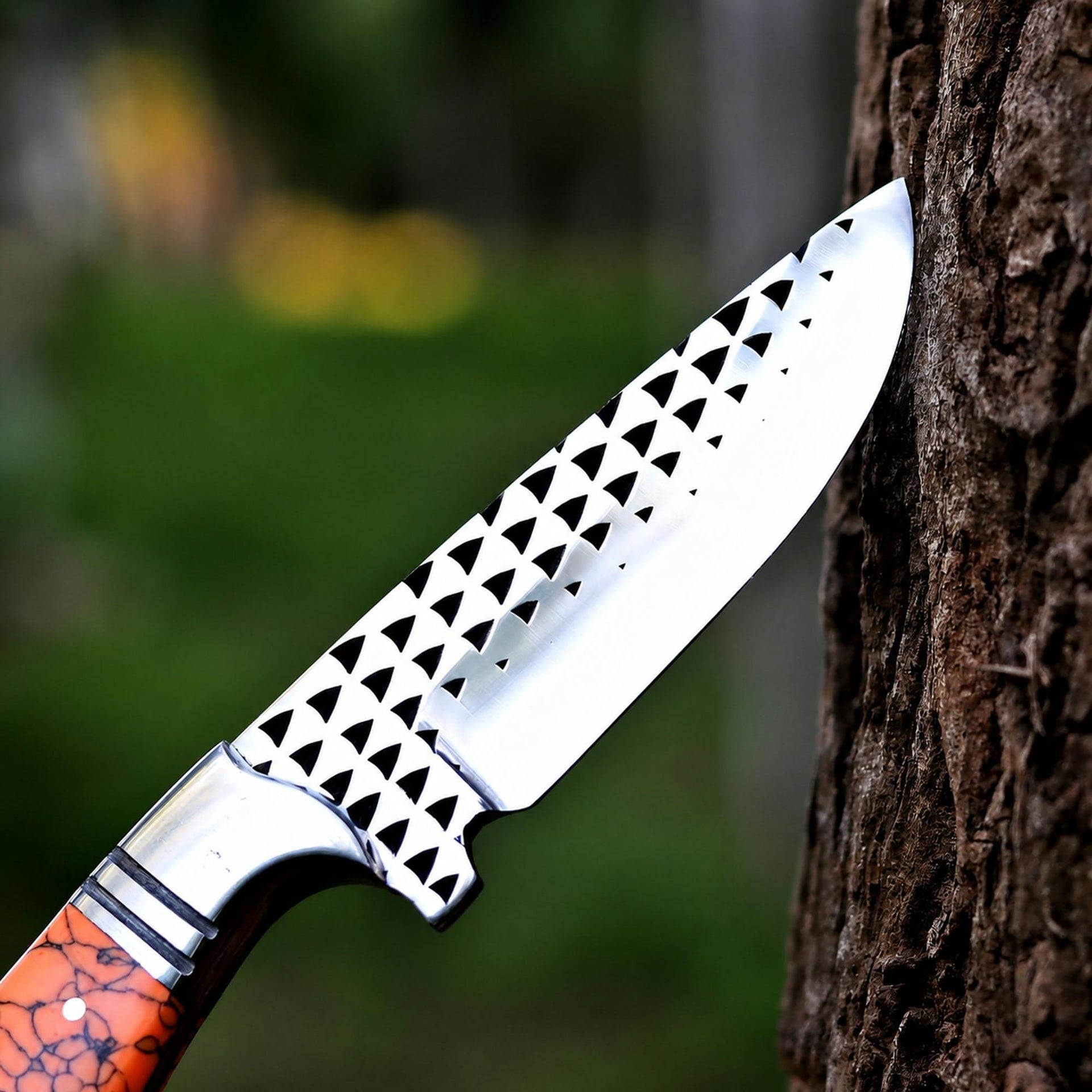 Cowboy Hunting Knife Rasp D2 Steel Turquoise Handle