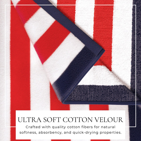 Oversized Striped Border Cabana Beach Towel - Santa Cruz