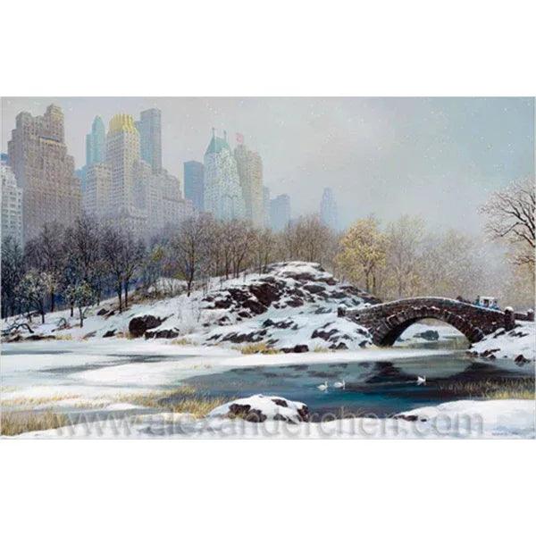 Alexander Chen - Central Park Bridge - Winter (FB) (UNFRAMED) - Gifts for You 'n Me