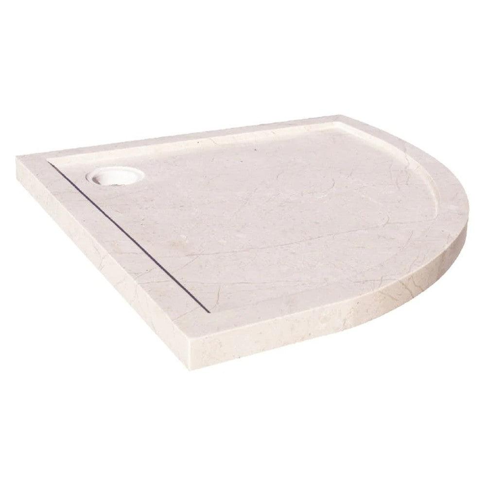 Cream Royal Marble Polished Corner Shower Base 36x36x2 Inches