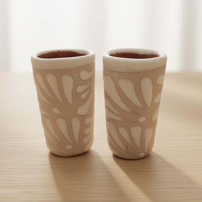 Cream Talavera Shot Glass | Handmade Mexican Ceramic