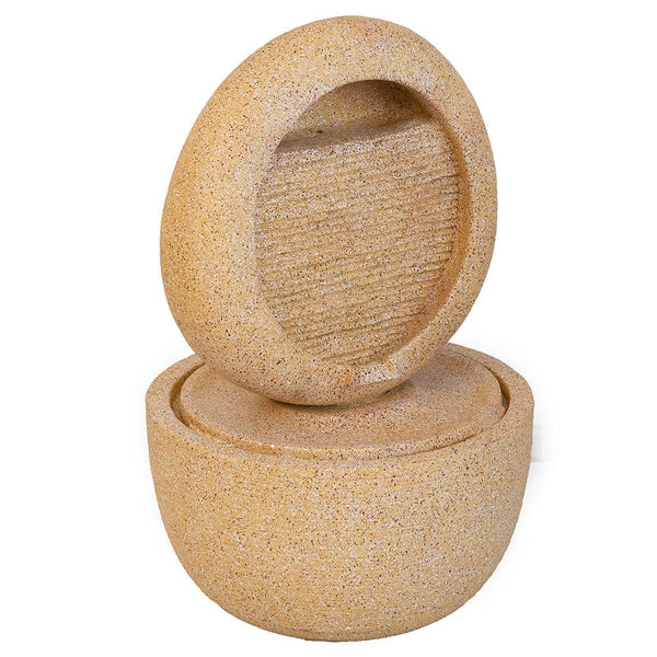 Concrete Modern Outdoor Water Fountain Ring Cream