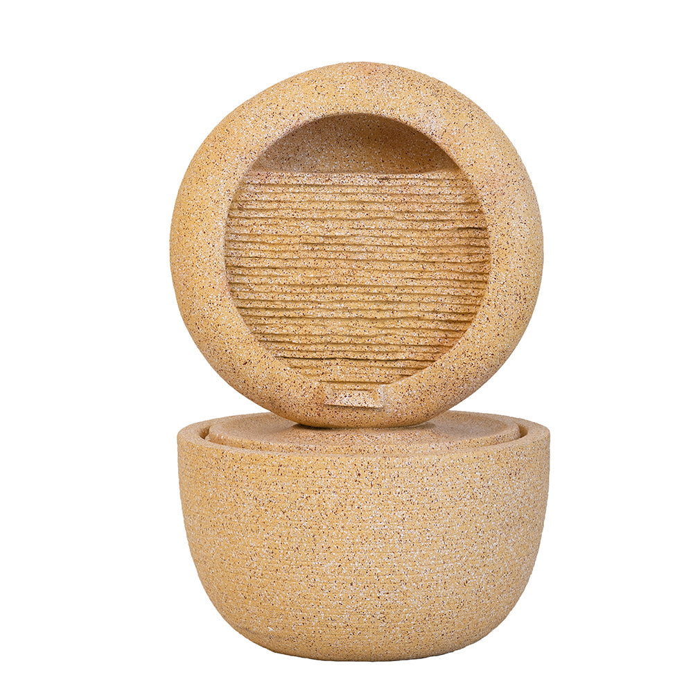 Concrete Modern Outdoor Water Fountain Ring Cream