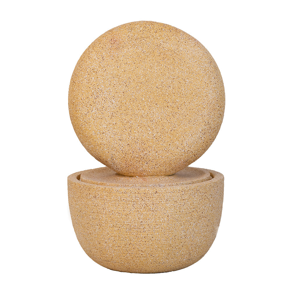 Concrete Modern Outdoor Water Fountain Ring Cream