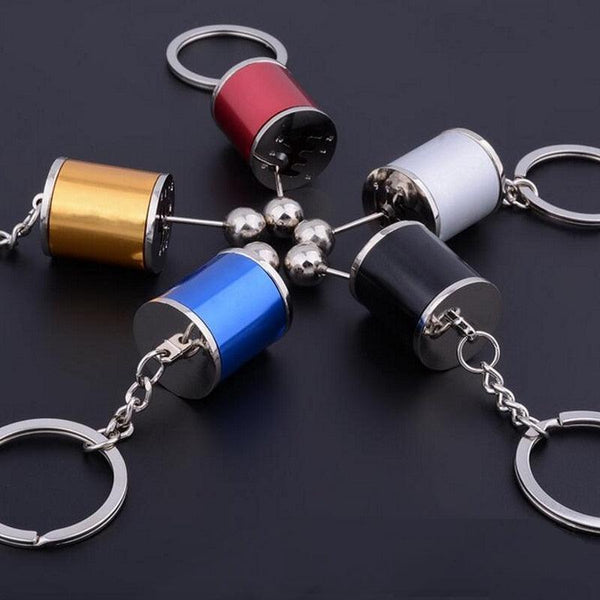 Creative Auto Part Model Gear Box Keychain Six-speed Manual Transmission Shift Lever Keyring Key Chain Free Shift Colors Keyring Turbo Keychains Gear Head Key Chain Wave Box Ornaments