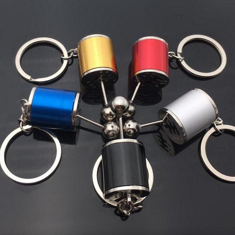Creative Auto Part Model Gear Box Keychain Six-speed Manual Transmission Shift Lever Keyring Key Chain Free Shift Colors Keyring Turbo Keychains Gear Head Key Chain Wave Box Ornaments