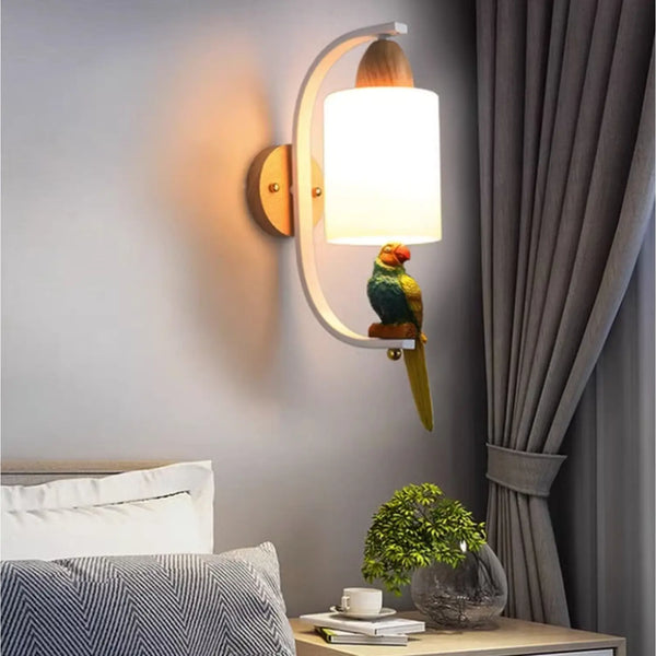 Creative Bird Lamp with Solid Wood Design for Aisle & Living Room