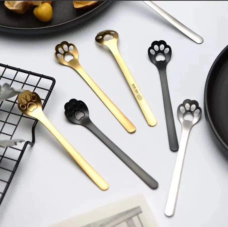 Creative Cute Cat Dog Claw 304 Stainless Steel Spoon