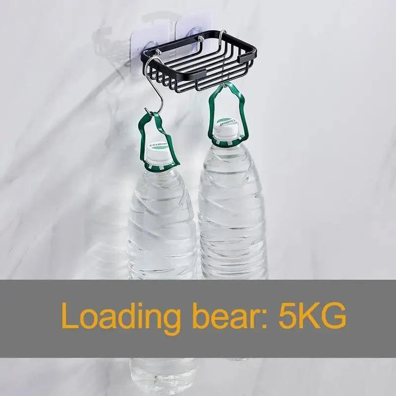 Creative Drill Free Soap Dish Holder Wall Mounted Storage Rack Toilet Soap Box Sponge Dish Bathroom Accessories Soap Dish Holder with Loofah Bath Sponge Towel Razor Holder for Bathroom Shower Kitchen Adhesive Wall Mounted No Drilling