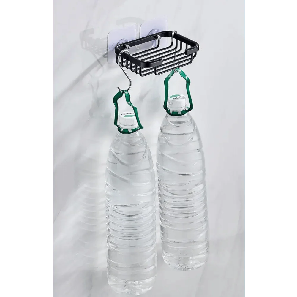 Creative Drill Free Soap Dish Holder Wall Mounted Storage Rack Toilet Soap Box Sponge Dish Bathroom Accessories Soap Dish Holder with Loofah Bath Sponge Towel Razor Holder for Bathroom Shower Kitchen Adhesive Wall Mounted No Drilling