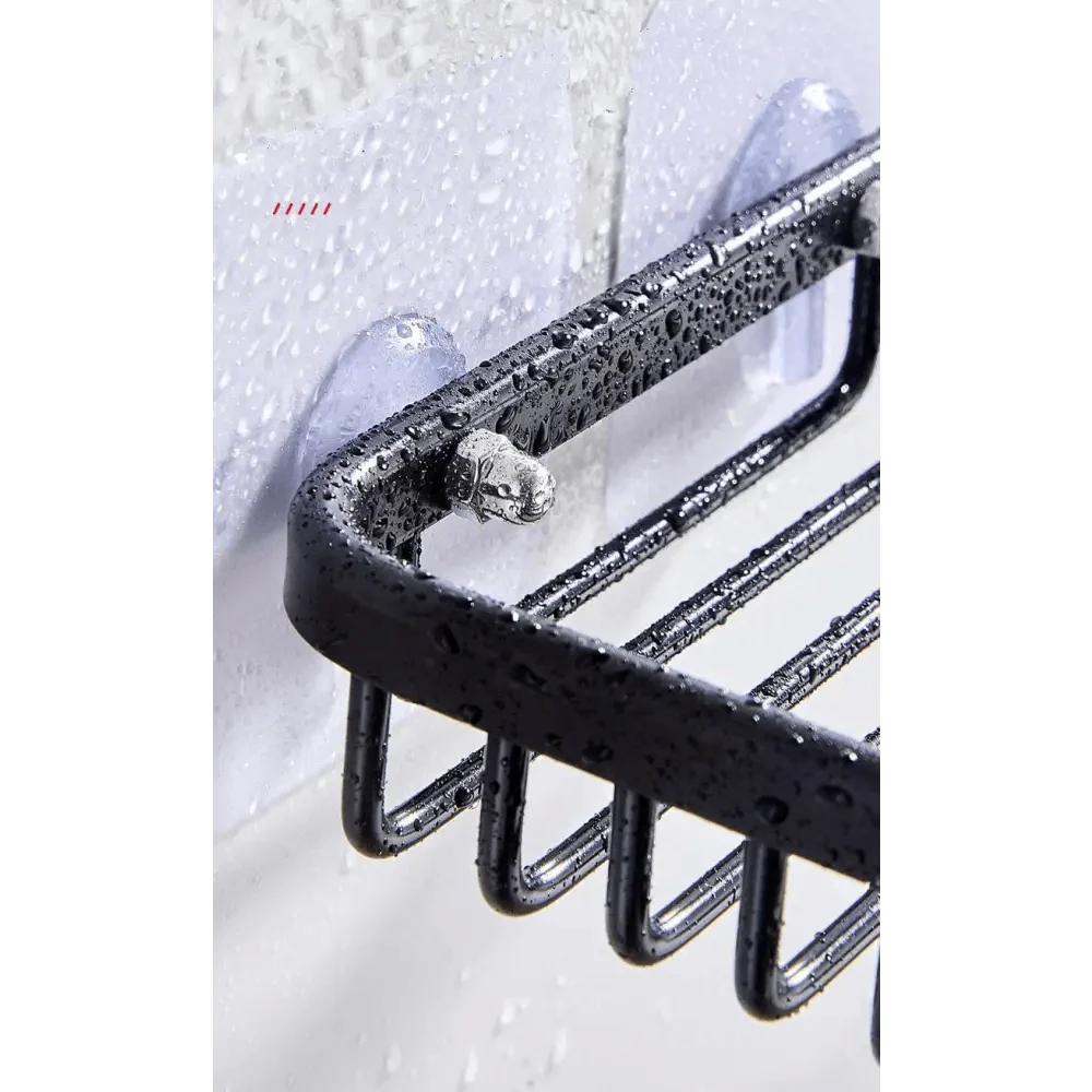 Creative Drill Free Soap Dish Holder Wall Mounted Storage Rack Toilet Soap Box Sponge Dish Bathroom Accessories Soap Dish Holder with Loofah Bath Sponge Towel Razor Holder for Bathroom Shower Kitchen Adhesive Wall Mounted No Drilling