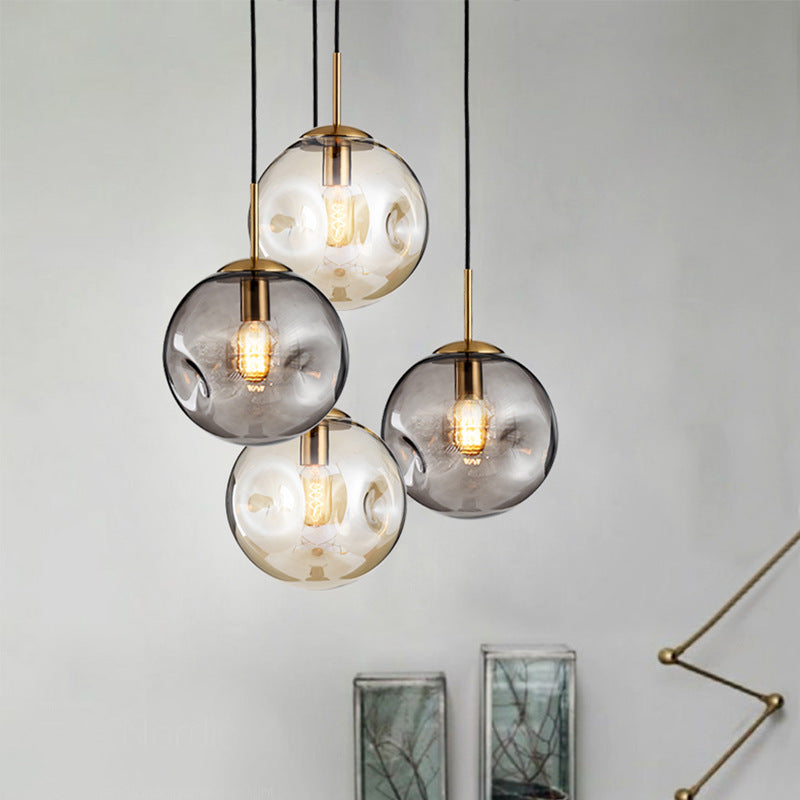 Smoky Glass Iron Chandelier