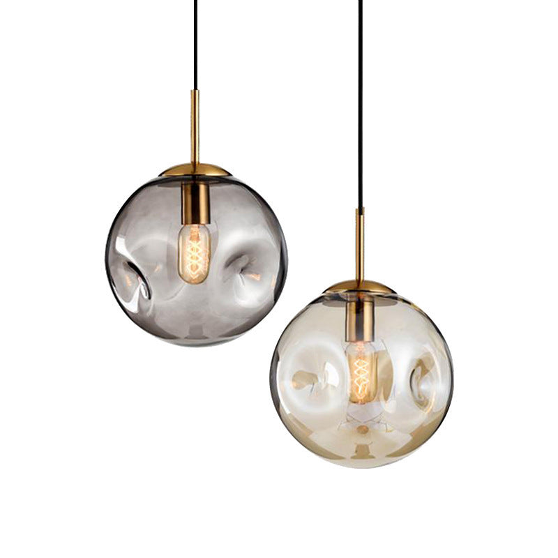 Smoky Glass Iron Chandelier