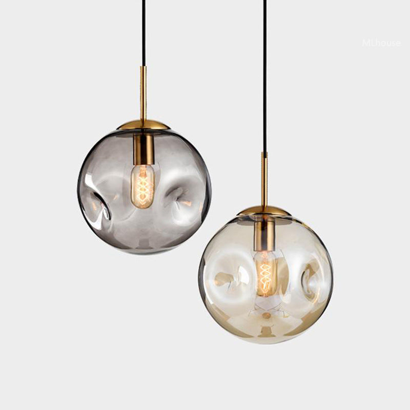 Smoky Glass Iron Chandelier
