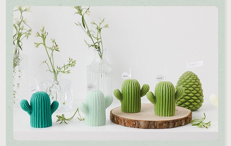 Creative Handmade Cactus Candle Pack Cactus Candles Handmade Delicate Succulent Cactus Candles Flameless Tea Lights Candle Aromatherapy For Decor Birth Photo Props Aromatherapy Candle Ornaments Soy Wax Aromatherapy Small Candles Scented Relaxing Candles