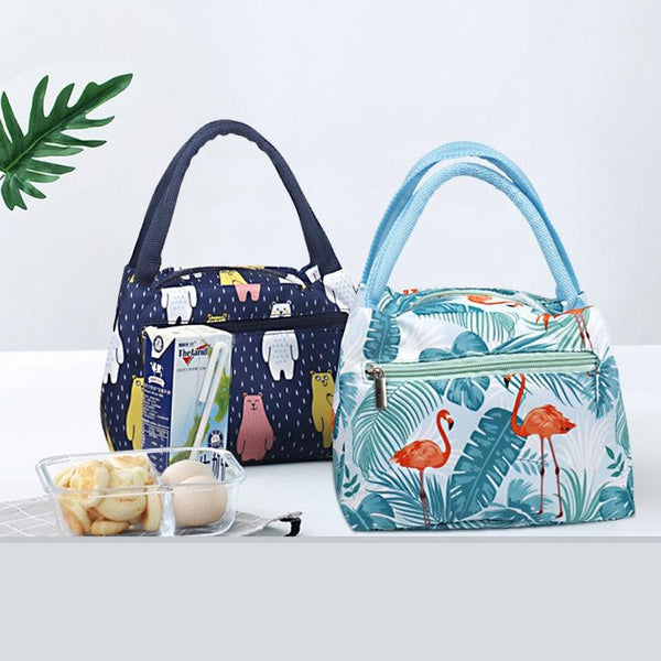 Creative Portable Thermal Insulation Bag Zipper Bento Bag Thickened Aluminum Foil Portable Oxford Cloth Lunch Box Bag