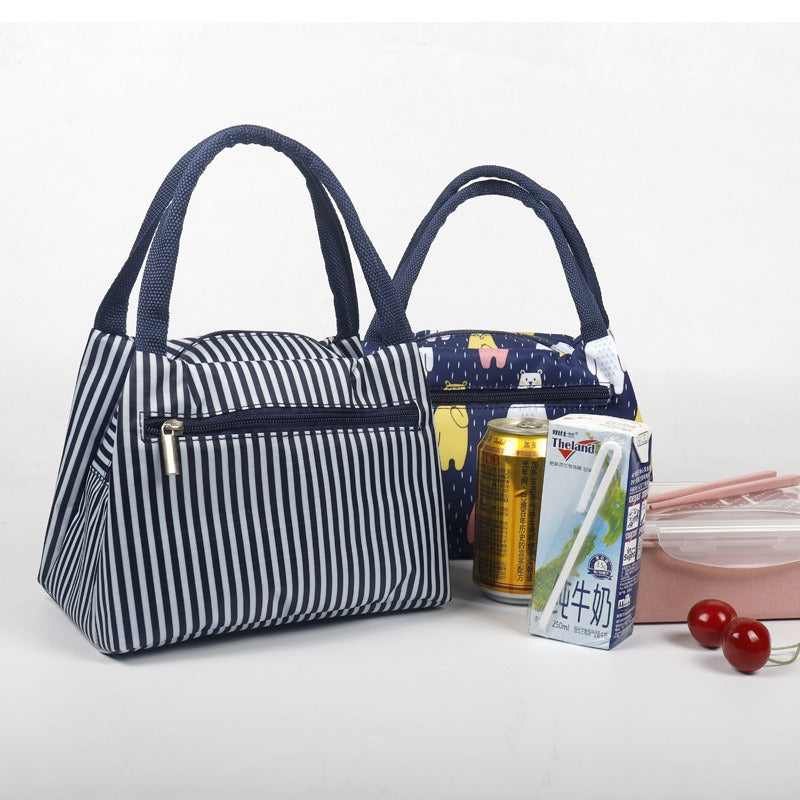 Creative Portable Thermal Insulation Bag Zipper Bento Bag Thickened Aluminum Foil Portable Oxford Cloth Lunch Box Bag