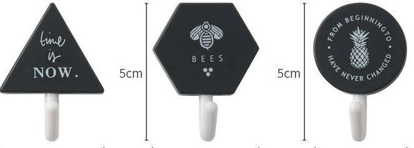 Creative Simple Hook Geometry Hook Key Umbrella Clothes Hook Strong Bathroom Wall Hook Wall Hanger Wall Keychains Holder Hanger Organizer for Home Office Dorm Rooms Decoration