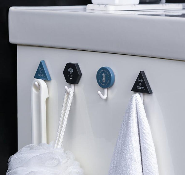 Creative Simple Hook Geometry Hook Key Umbrella Clothes Hook Strong Bathroom Wall Hook Wall Hanger Wall Keychains Holder Hanger Organizer for Home Office Dorm Rooms Decoration