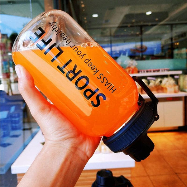 Creative Water Bottle Glass Drink Bottles For Camping Hiking Climbing Sport Bottle Portable Bottle Drinkware Eco-friendly Wide Mouth Glass Drinking Water Bottle Reusable Sport Water Bottles for Gym Hiking