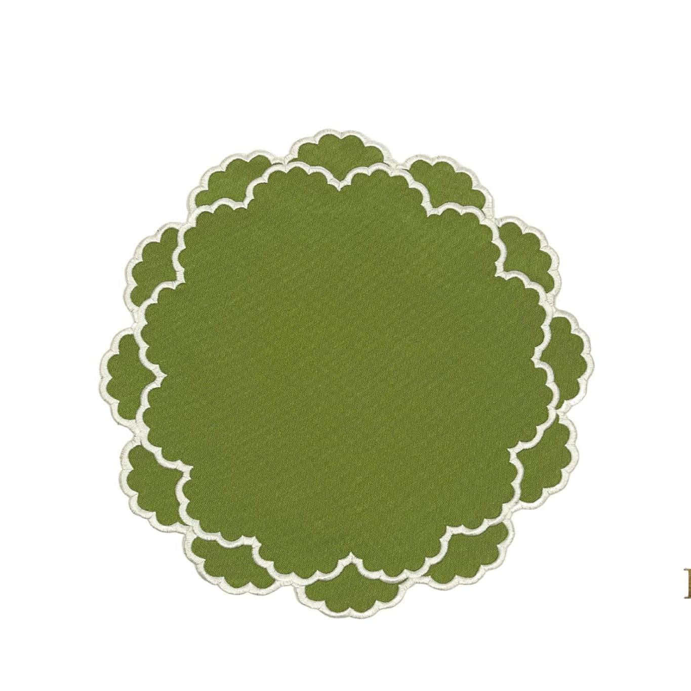 SPRING TABLE DECOR – CRESSIDA GREEN ROUND FABRIC PLACEMAT