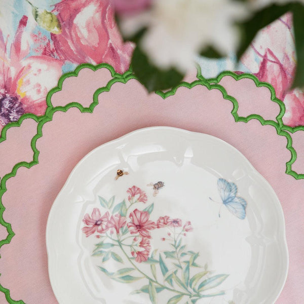 CRESSIDA LIGHT PINK ROUND FABRIC PLACEMAT (Set Of 4)