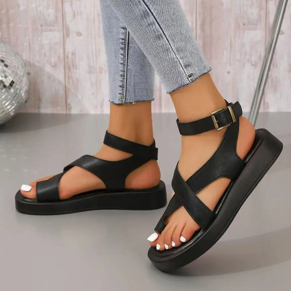Crisscross Open Toe Platform Sandals