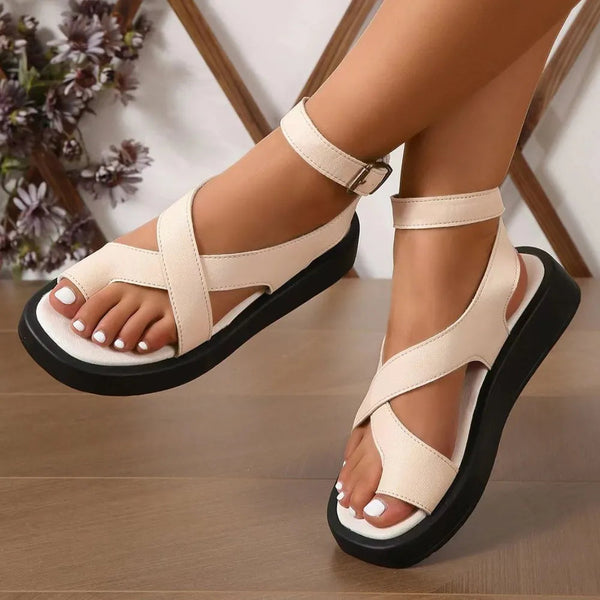 Crisscross Open Toe Platform Sandals