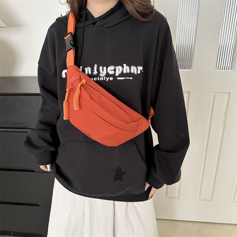 Crossbody bag women's casual bag canvas bag waist bag trendy sports chest bag