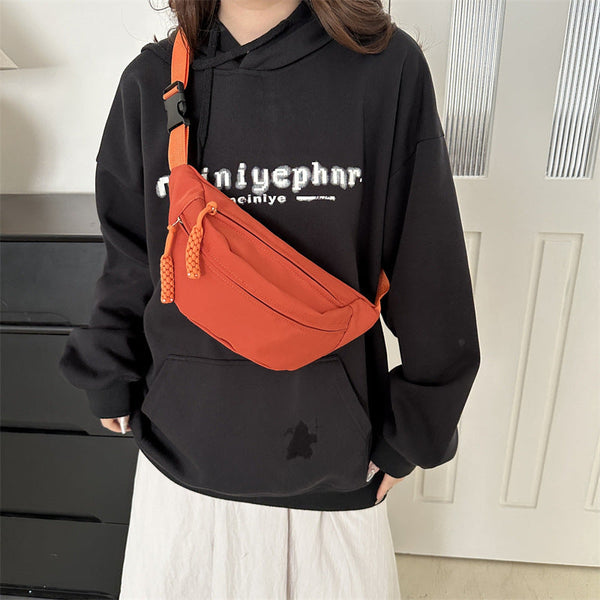 Crossbody bag women's casual bag canvas bag waist bag trendy sports chest bag