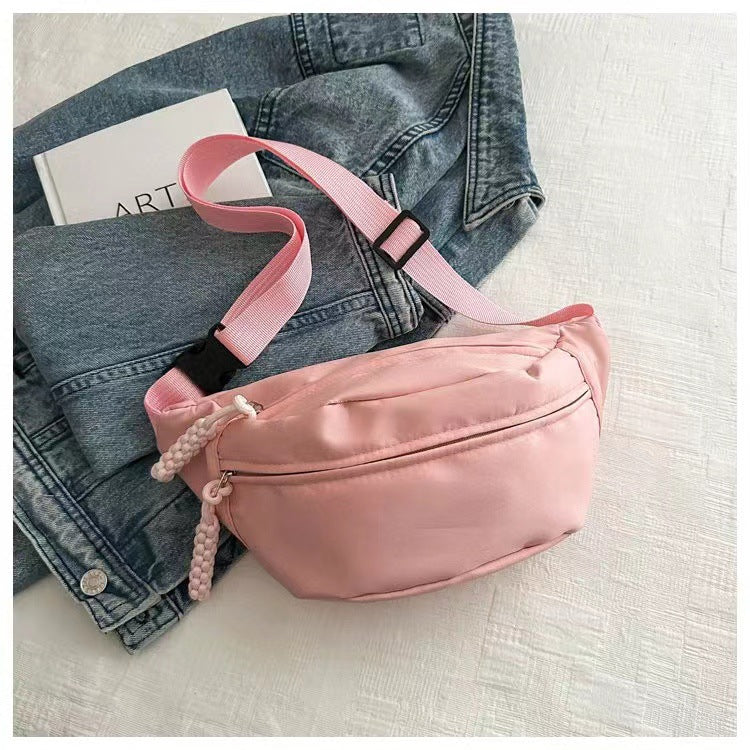 Crossbody bag women's casual bag canvas bag waist bag trendy sports chest bag