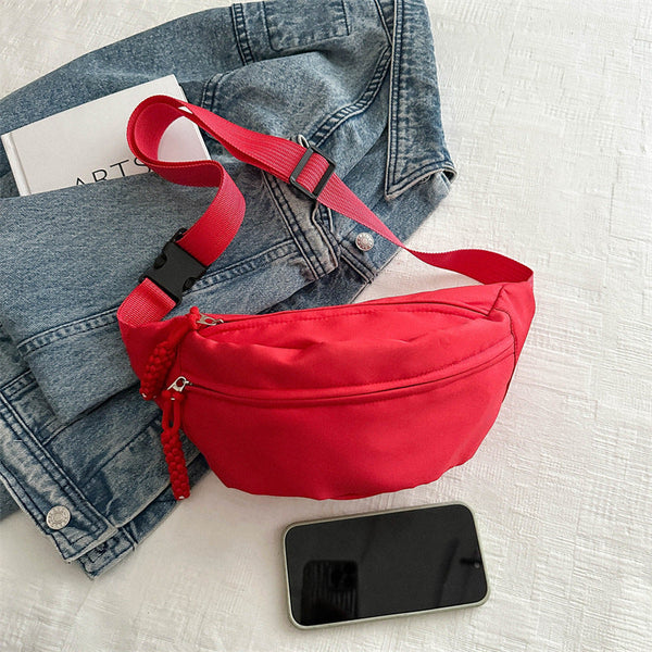 Crossbody bag women's casual bag canvas bag waist bag trendy sports chest bag