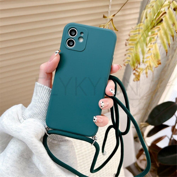 Crossbody Necklace Strap Cord Phone Case For Xiaomi 12 Lite 12t 11 Lite 5g Ne Redmi Note 11 12 Pro A1 10a 10c Soft Cover Silicone Stylish Cord Strap Rope Shell Shockproof Bumper Phone Case Lanyard Cover