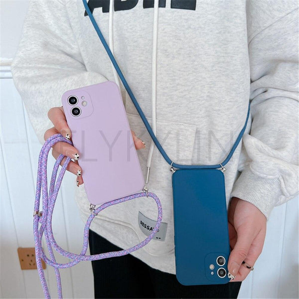 Crossbody Necklace Strap Cord Phone Case For Xiaomi 12 Lite 12t 11 Lite 5g Ne Redmi Note 11 12 Pro A1 10a 10c Soft Cover Silicone Stylish Cord Strap Rope Shell Shockproof Bumper Phone Case Lanyard Cover