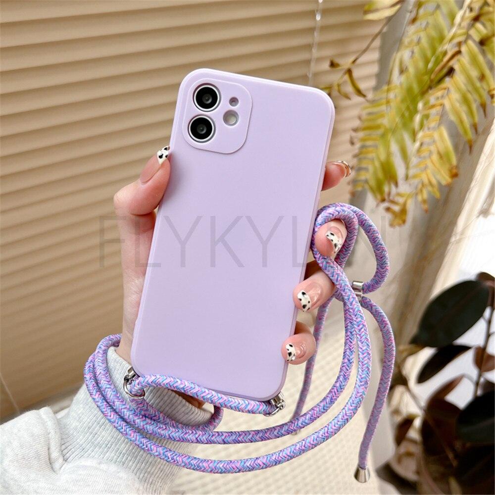 Crossbody Necklace Strap Cord Phone Case For Xiaomi 12 Lite 12t 11 Lite 5g Ne Redmi Note 11 12 Pro A1 10a 10c Soft Cover Silicone Stylish Cord Strap Rope Shell Shockproof Bumper Phone Case Lanyard Cover