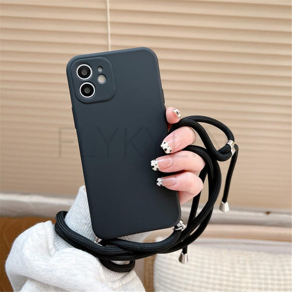 Crossbody Necklace Strap Cord Phone Case For Xiaomi 12 Lite 12t 11 Lite 5g Ne Redmi Note 11 12 Pro A1 10a 10c Soft Cover Silicone Stylish Cord Strap Rope Shell Shockproof Bumper Phone Case Lanyard Cover