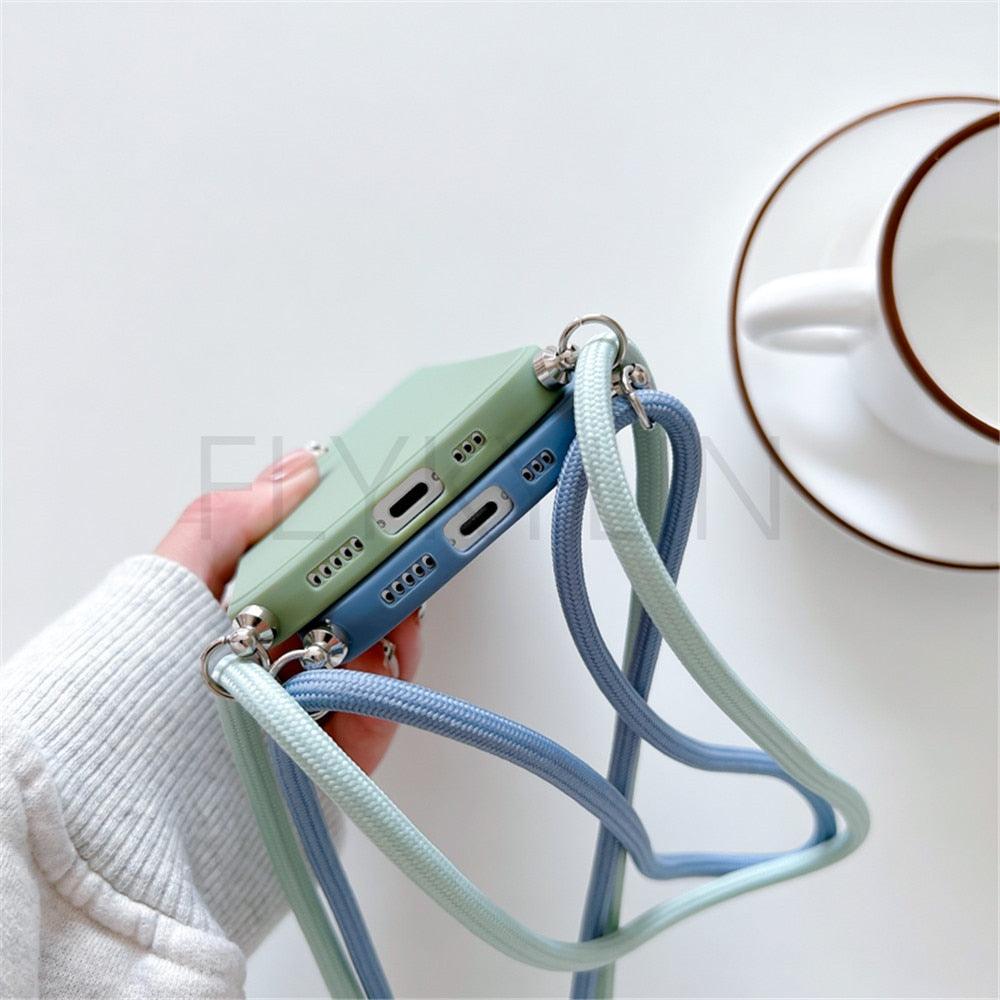 Crossbody Necklace Strap Cord Phone Case For Xiaomi 12 Lite 12t 11 Lite 5g Ne Redmi Note 11 12 Pro A1 10a 10c Soft Cover Silicone Stylish Cord Strap Rope Shell Shockproof Bumper Phone Case Lanyard Cover