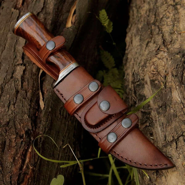 Crucifier Original Bowie Hunting Knife with Exotic Rosewood Handle - Gifts for You 'n Me