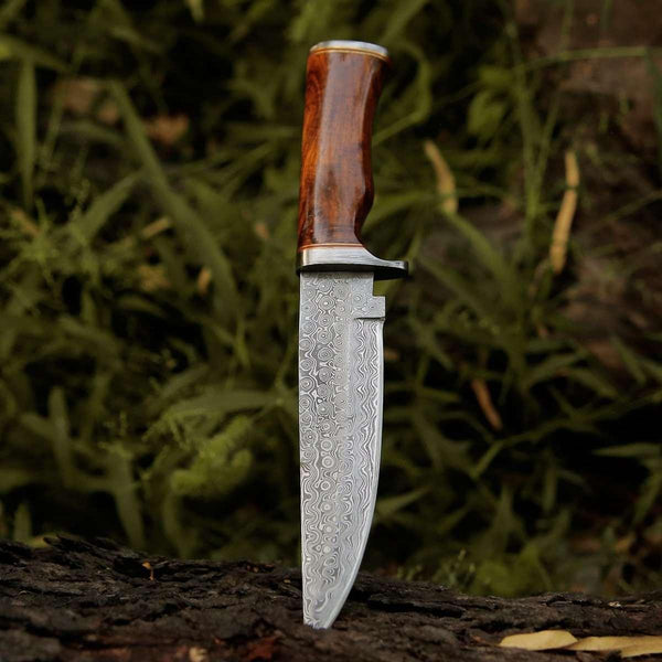 Crucifier Original Bowie Hunting Knife with Exotic Rosewood Handle - Gifts for You 'n Me