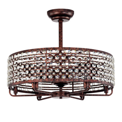 Crystal Accented Chandelier Ceiling Fan for Modern Interiors