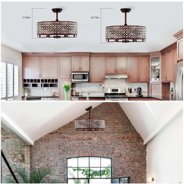 Crystal Accented Chandelier Ceiling Fan for Modern Interiors
