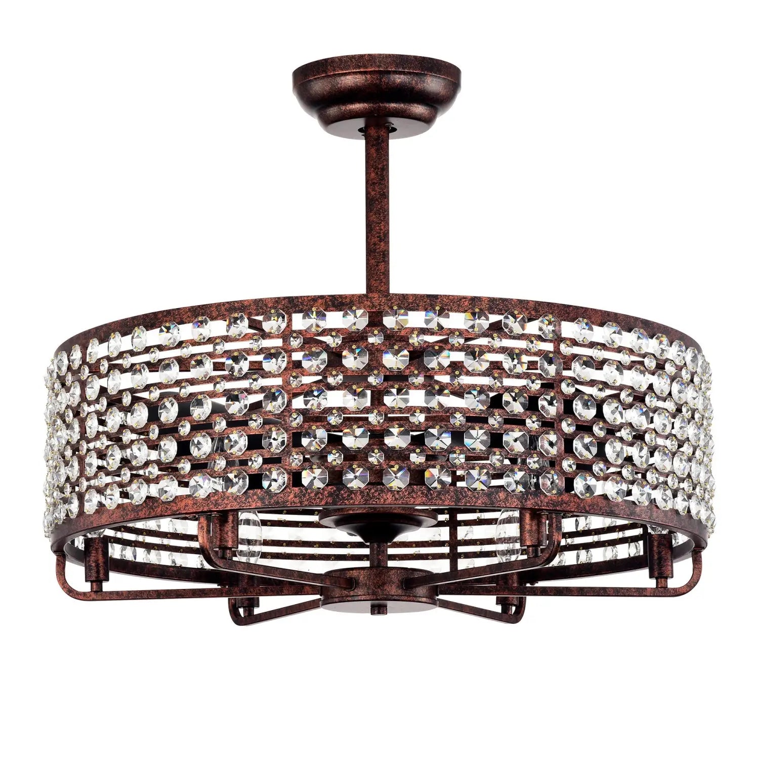Crystal Accented Chandelier Ceiling Fan for Modern Interiors